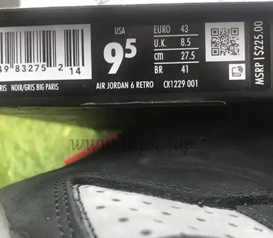 RETAIL MATERIALS PK READY Retro TO SHIP 6 Tinker Jordan GOD 0505